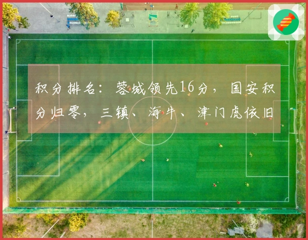 积分排名：蓉城领先16分，国安积分归零，三镇、海牛、津门虎依旧负分